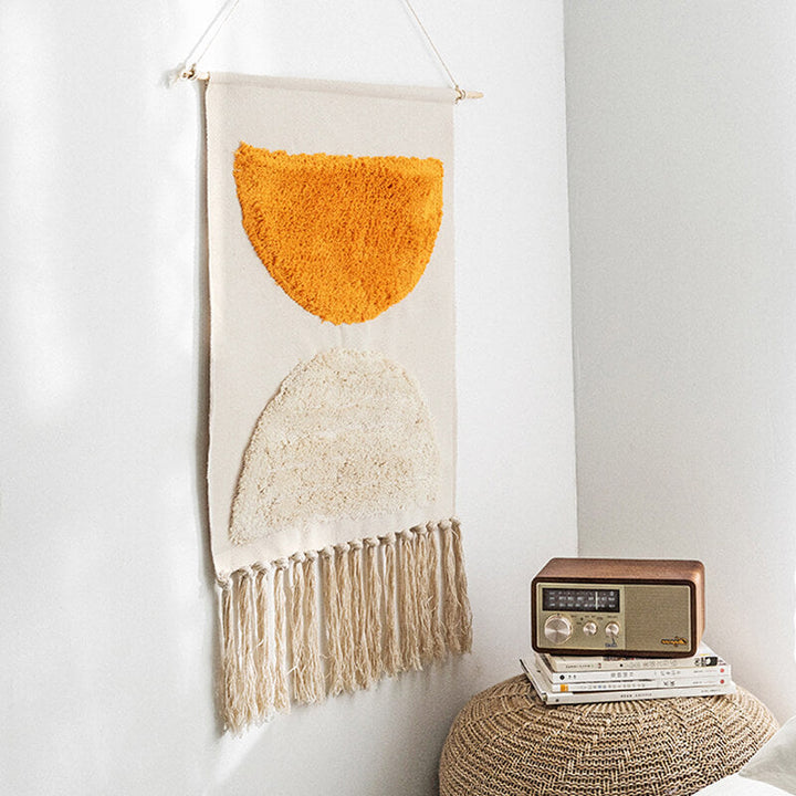 Stornfield | Macrame Wall Hanging with Geometric Woven Pattern and Fringe
