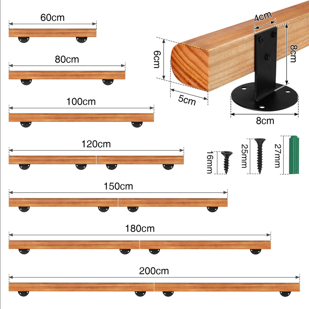 Handrail Stair Railing Pine Wood Half Round Wood | Stornfield
