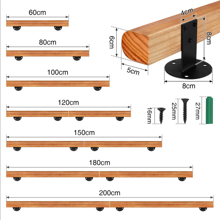 Handrail Stair Railing Pine Wood Half Round Wood | Stornfield