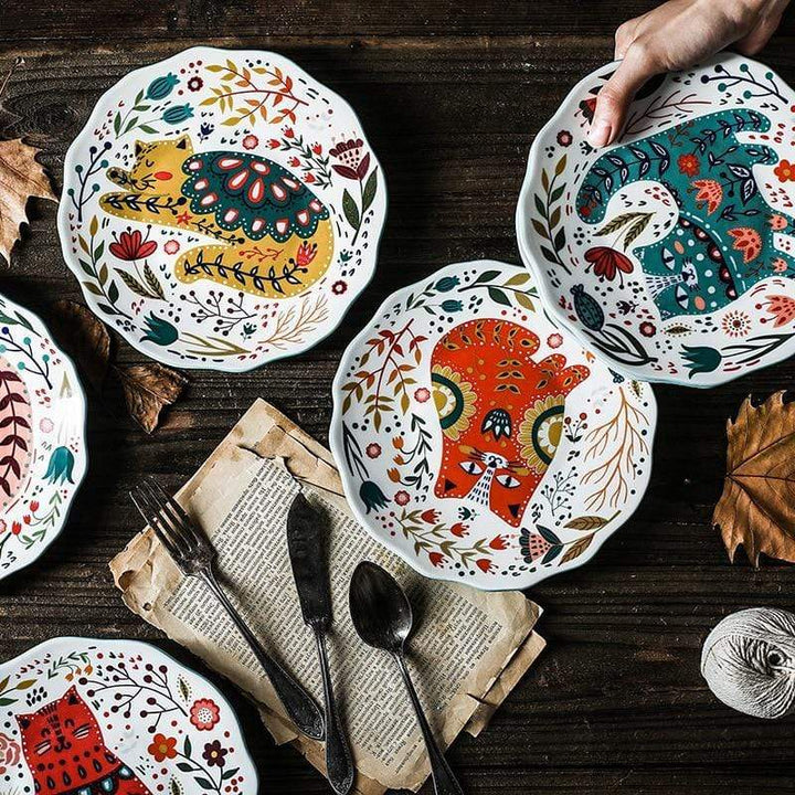 Assiette en céramique peinte à la main chat Stornfield