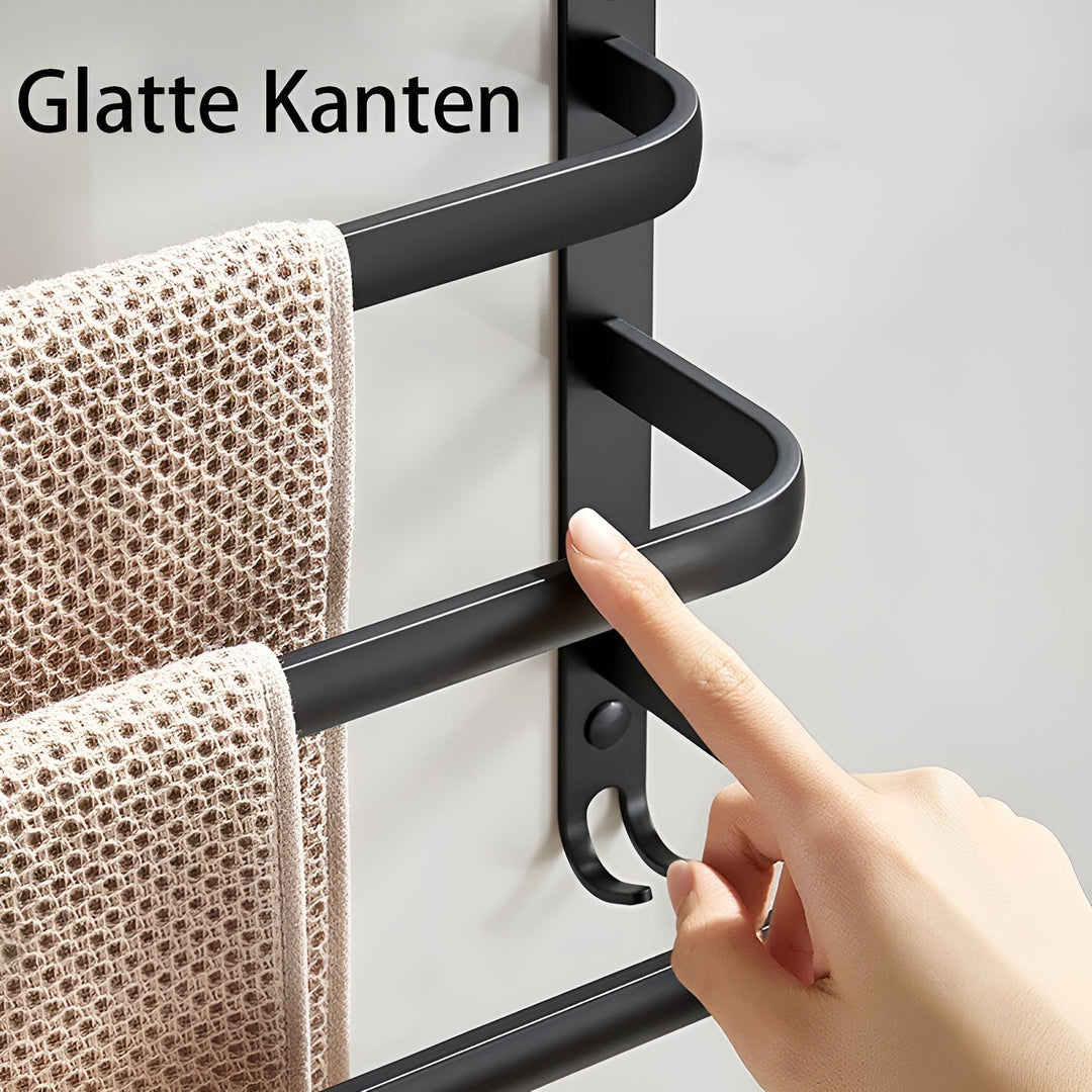 HangEase 3-layer wall-mounted towel storage – Aluminum space-saving design | Stornfield