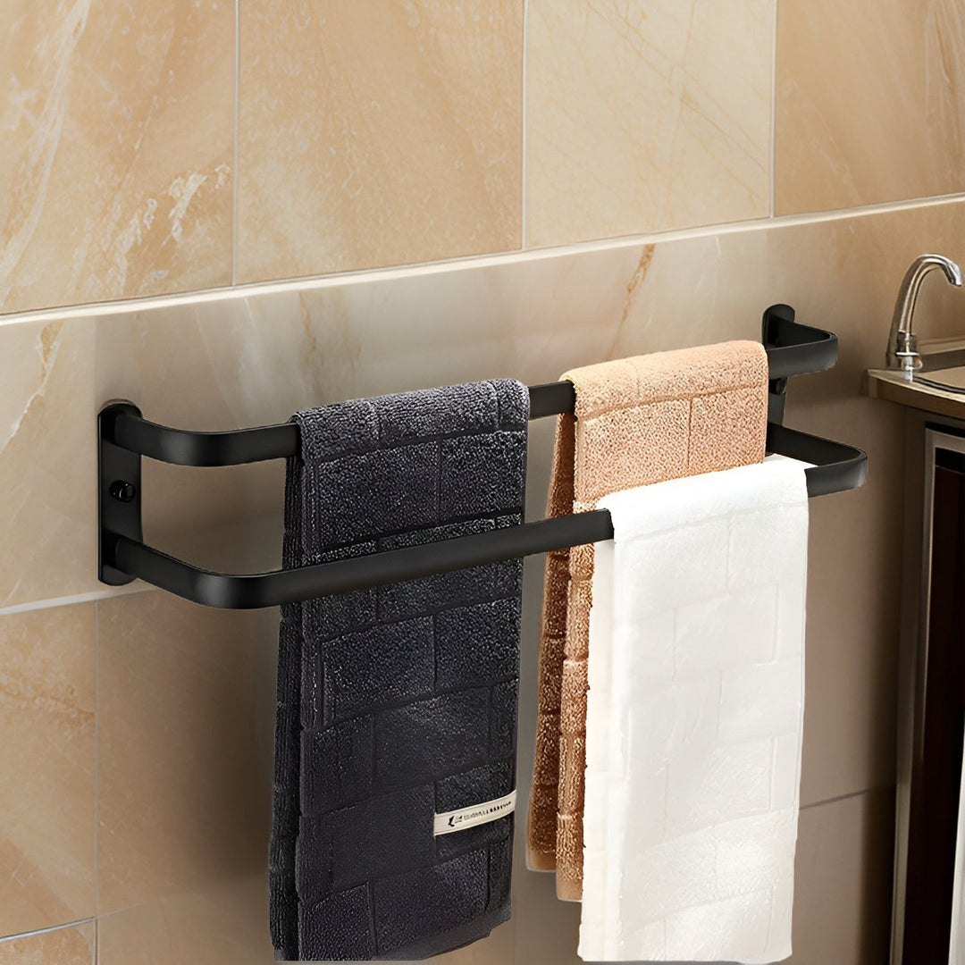 HangEase 3-layer wall-mounted towel storage – Aluminum space-saving design | Stornfield