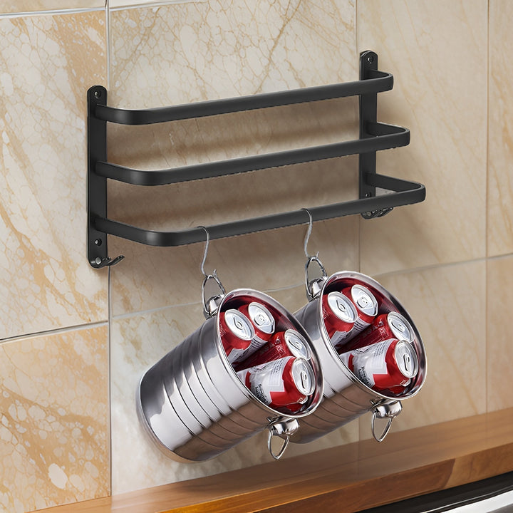 HangEase 3-layer wall-mounted towel storage – Aluminum space-saving design | Stornfield