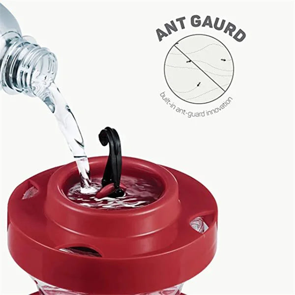 Red Nectar House for Hummingbirds with Insect Stop | Stornfield