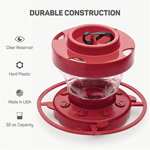 Red Nectar House for Hummingbirds with Insect Stop | Stornfield