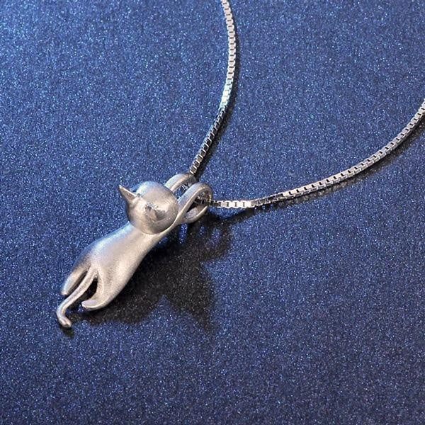 Hanging Cat 925 Silver Necklace | Stornfield