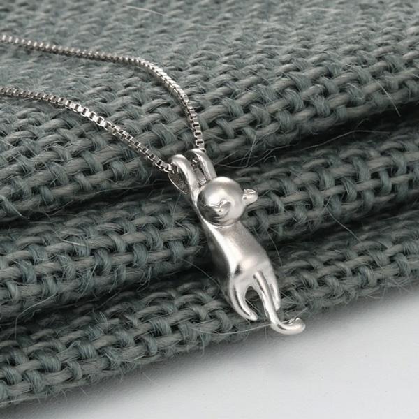 Hanging Cat 925 Silver Necklace | Stornfield