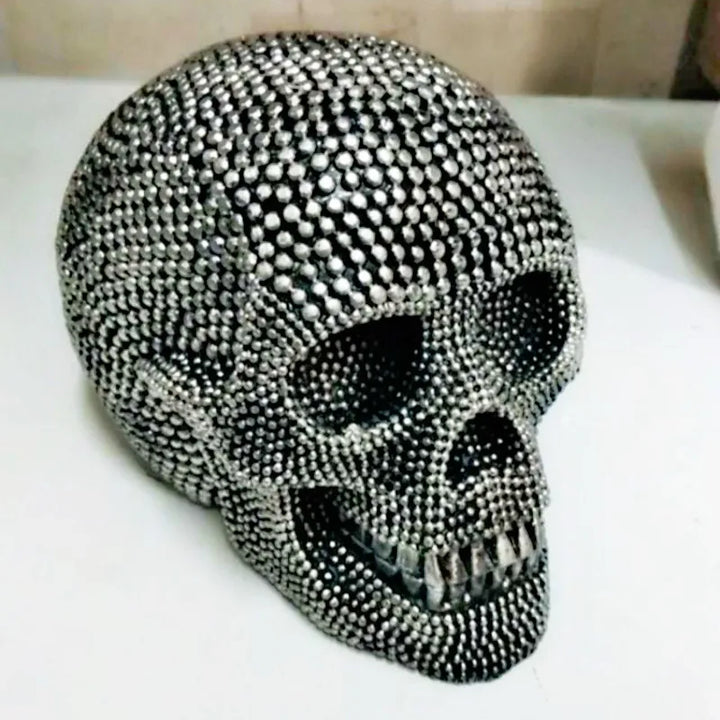 Stornfield | BUF Large Statuary Skull Silver/Gold Resin Crafts Decorative Ornaments Halloween Decoration Home Decor Figures