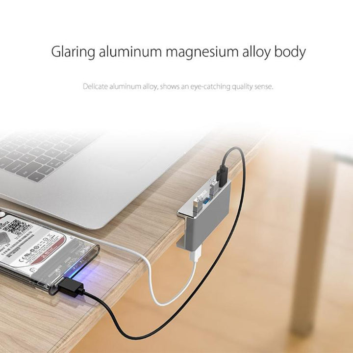 4 Port Clip-Type USB 3.0 Aluminum Hub | Stornfield