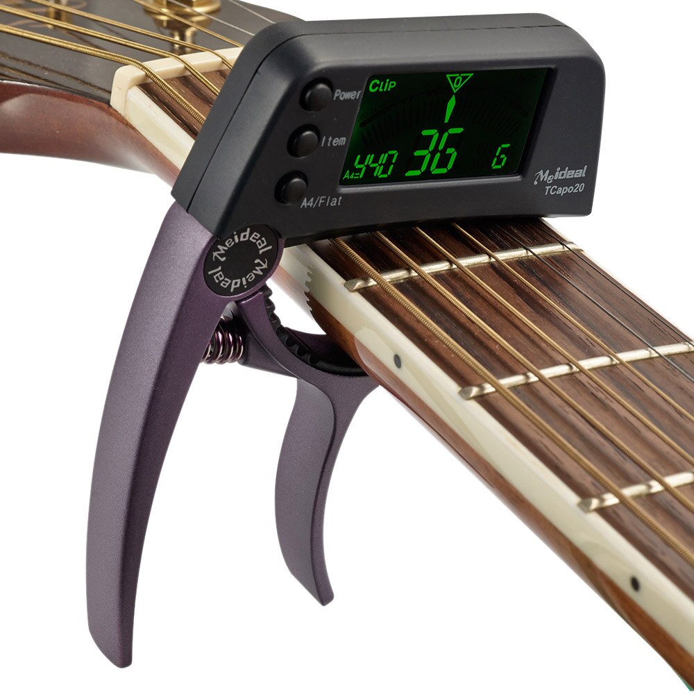 Capo & Tuner "TuneGrip" – 2-in-1 Guitar accessory with LCD screen | Stornfield