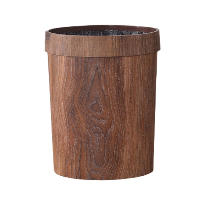 Elegant Retro Wooden Grain Trash Can | Stornfield