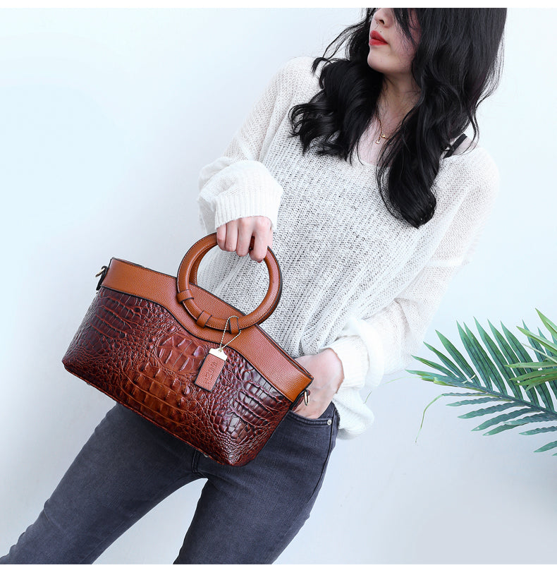 Stornfield | Crocodile Leather Bag – with hand-finished details