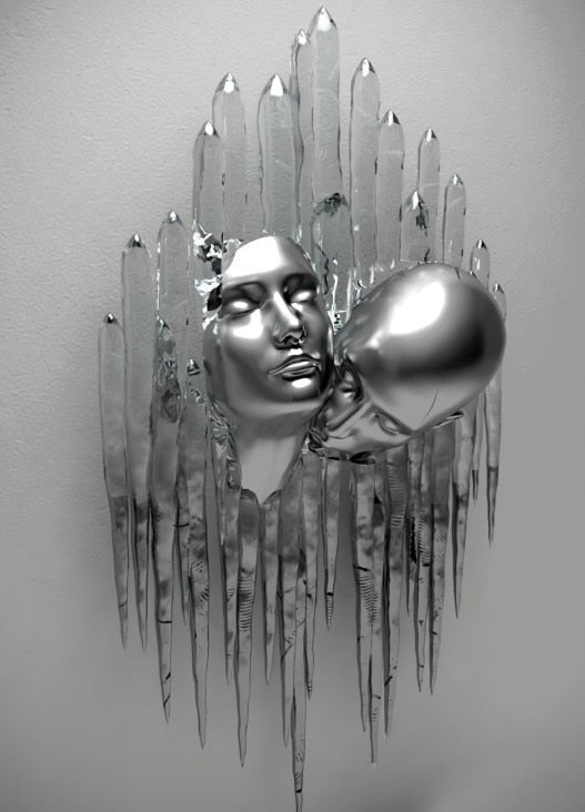 Stornfield | Metal Figure Statues Abstract Canvas Painting Styles Wall Art Couples Love Sculpture Poster Print Home Decor Living Room Gifts