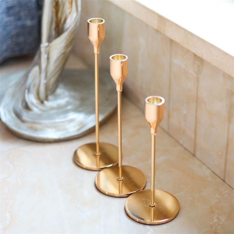 Stornfield | 3-piece metal candle holder set