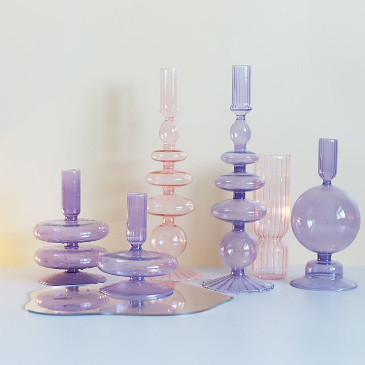 Stornfield | Lilac Glass Candlestick