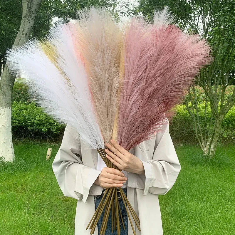 Stornfield | 5pcs 100cm Artificial Pampas Grass Dried Flower Bouquet Wedding Party Home Decor Room Artificial Plant Decoration Supplies
