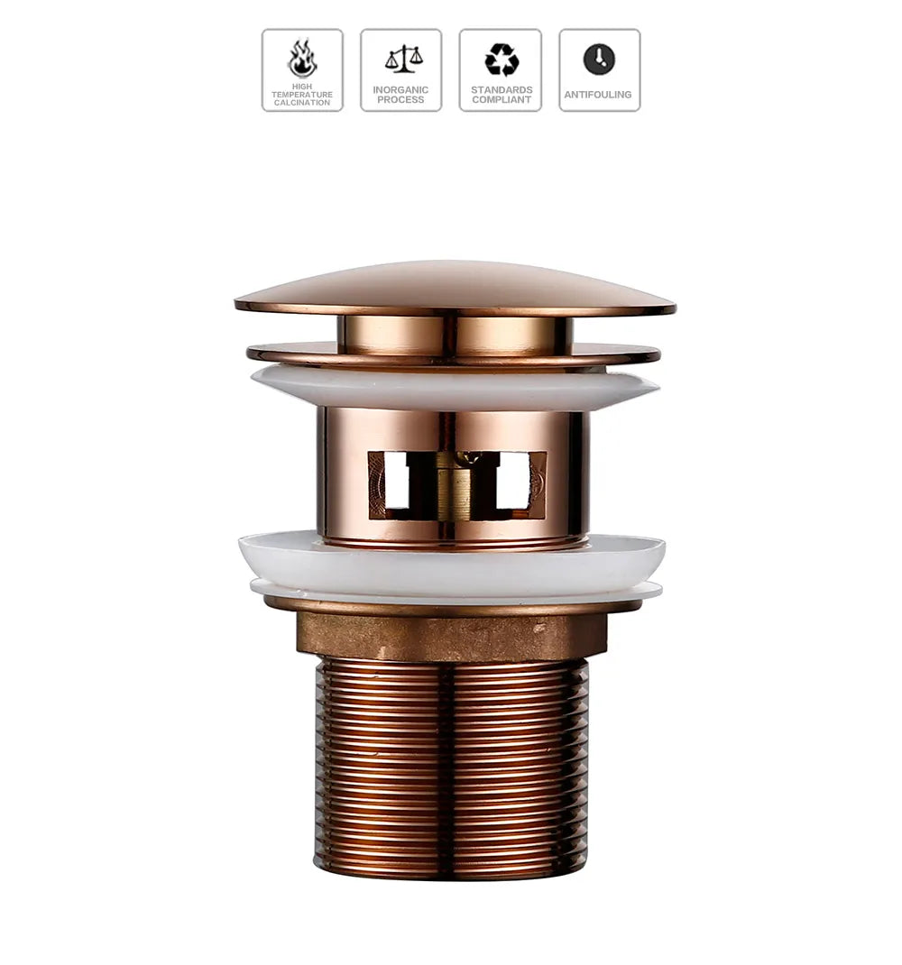 Bagnolux Rose Gold Sink Drain Valve Stornfield