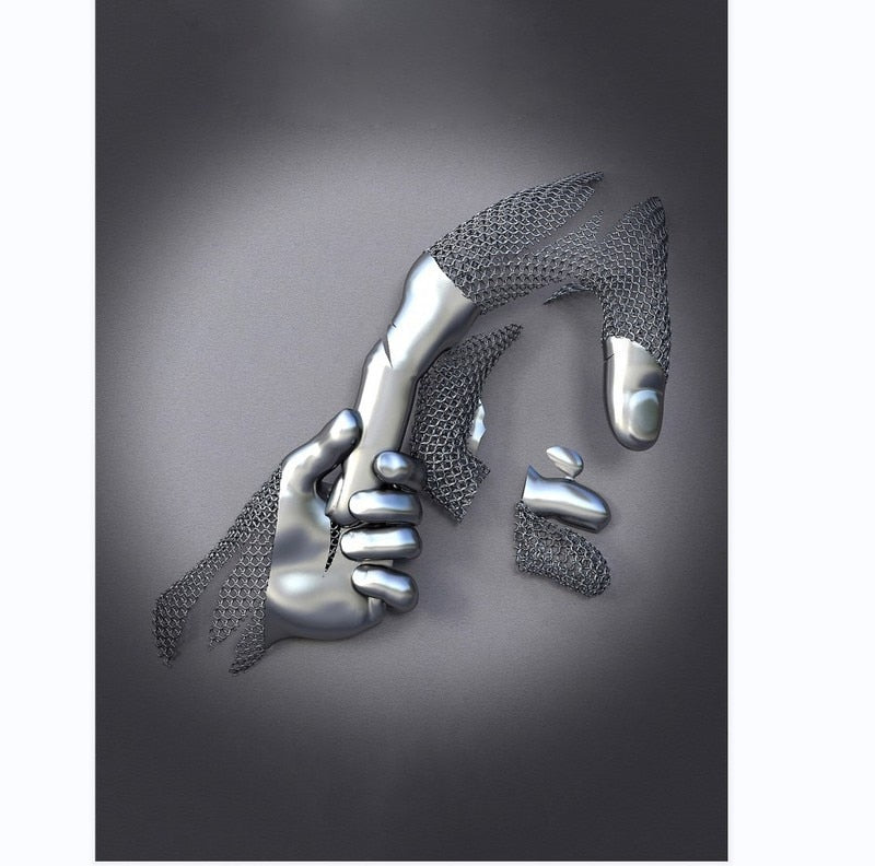 Stornfield | Metal Figure Statues Abstract Canvas Painting Styles Wall Art Couples Love Sculpture Poster Print Home Decor Living Room Gifts