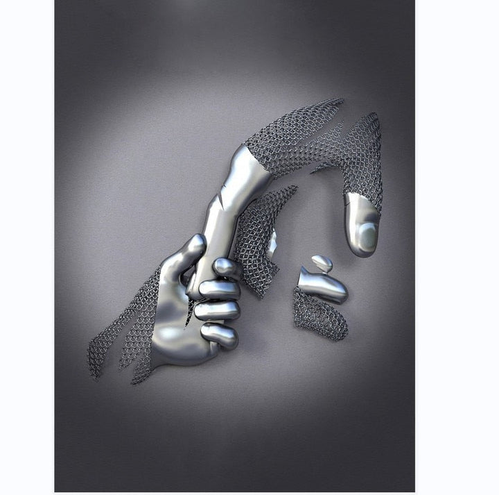Stornfield | Metal Figure Statues Abstract Canvas Painting Styles Wall Art Couples Love Sculpture Poster Print Home Decor Living Room Gifts