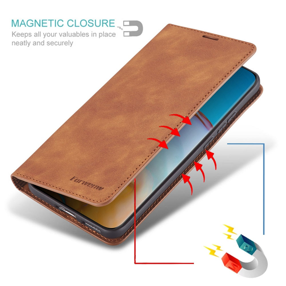 Stornfield | Huawei Case: Magnetic Leather Pouch for Stylish Protection
