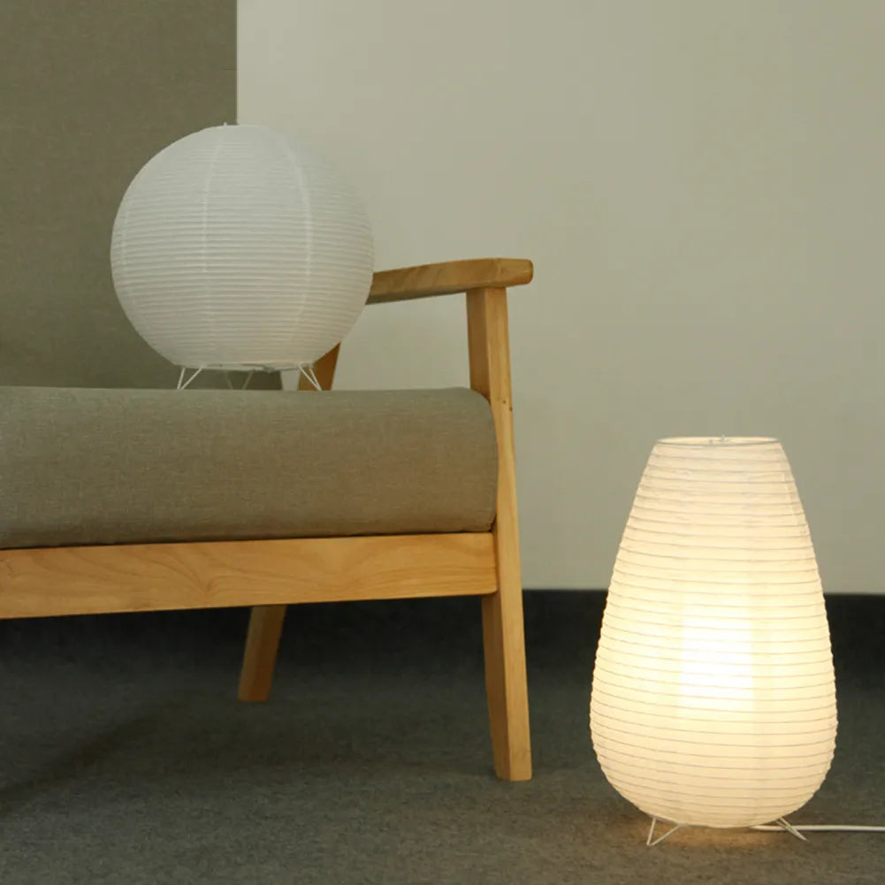 Stornfield | Japanese Wabi-Sabi Style Cylindrical Rice Paper Lamp