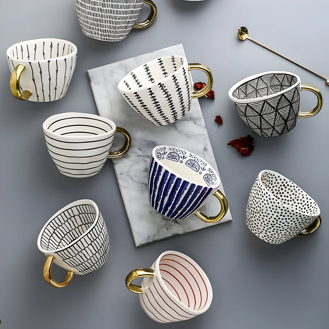 Ceramic mug with geometric design – Stylish and modern | Ideal for coffee or tea | Stornfield