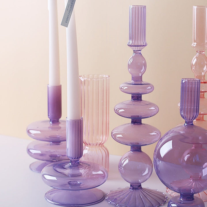 Stornfield | Lilac Glass Candlestick