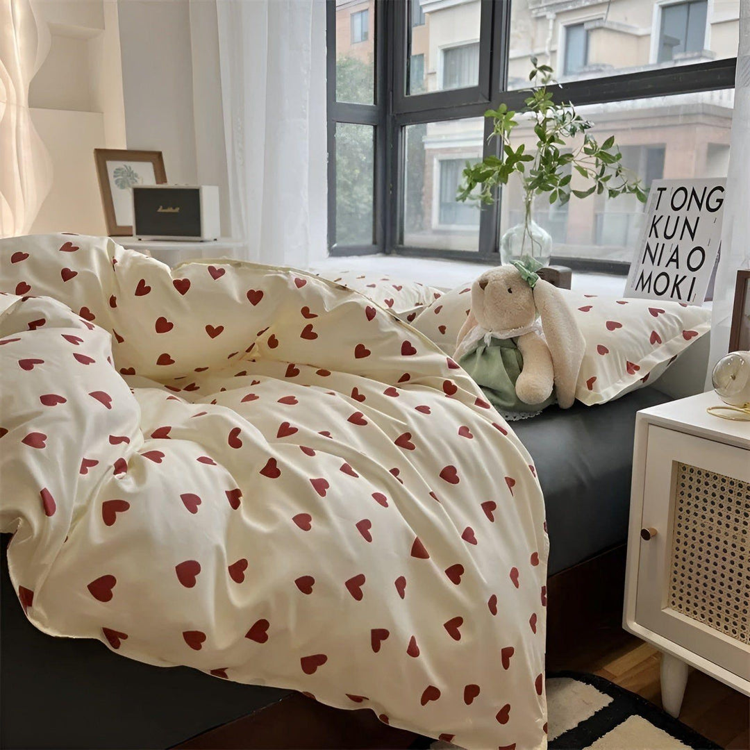 HeartDream Bedding Set - Heart Motif Duvet Cover Set | Stornfield