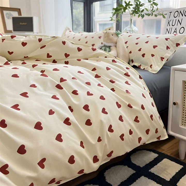 HeartDream Bedding Set - Heart Motif Duvet Cover Set | Stornfield