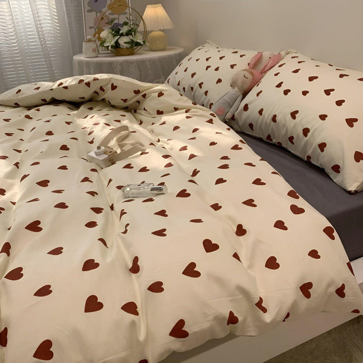HeartDream Bedding Set - Heart Motif Duvet Cover Set | Stornfield