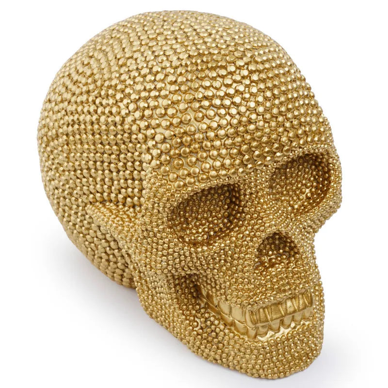 Stornfield | BUF Large Statuary Skull Silver/Gold Resin Crafts Decorative Ornaments Halloween Decoration Home Decor Figures