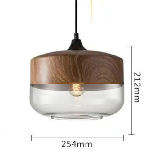 Stornfield | EternaGlow Glass and Wood Pendant Light | Elegant Design for Your Home