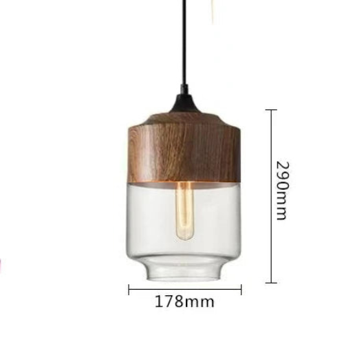 Stornfield | EternaGlow Glass and Wood Pendant Light | Elegant Design for Your Home