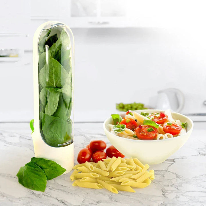 Herb storage container for fresh vanilla, vegetables, and herbs in the kitchen | Stornfield