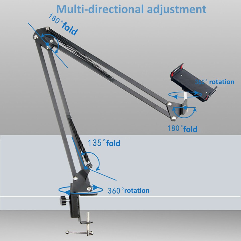 Stornfield | Long Arm Heavy-Duty Desk Mount Tablet Holder