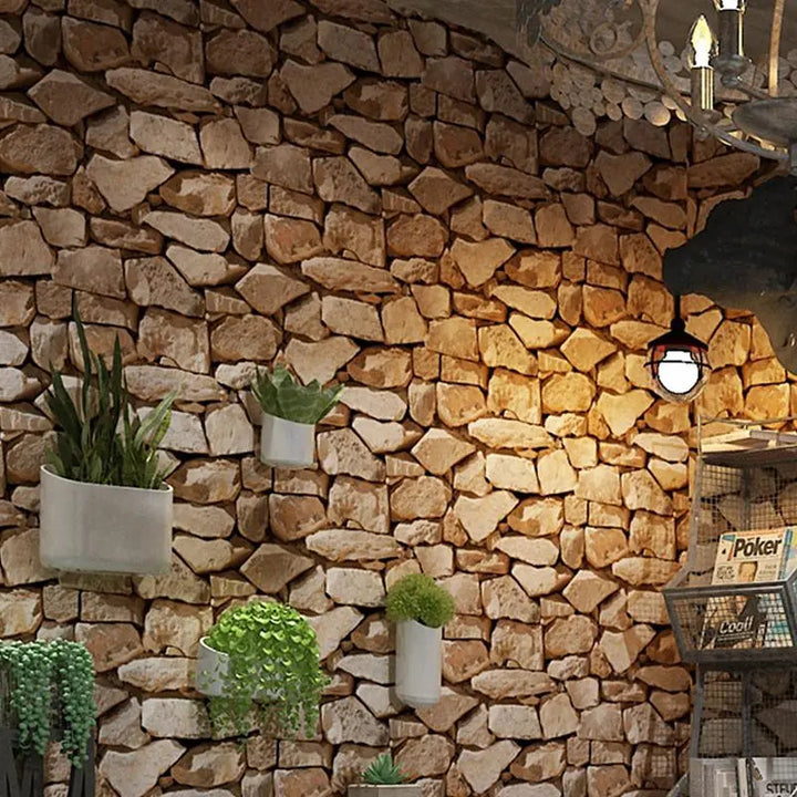 3D Stone Pattern Retro Wallpaper | Stornfield