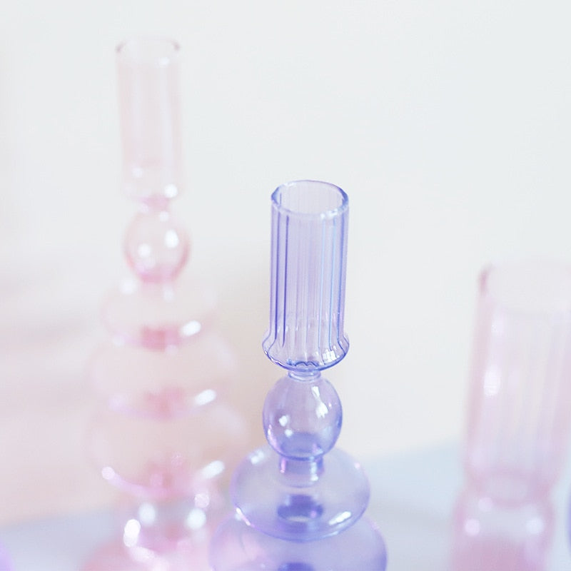 Stornfield | Lilac Glass Candlestick