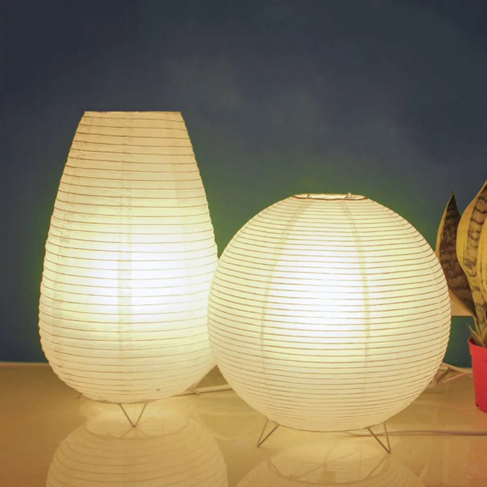 Stornfield | Japanese Wabi-Sabi Style Cylindrical Rice Paper Lamp