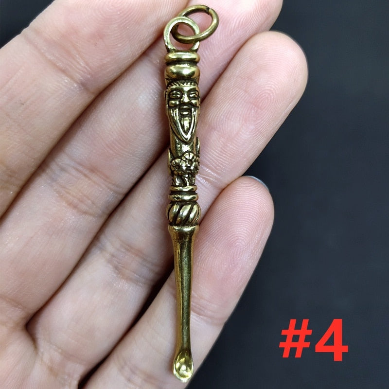 Retro Radiance Brass Mini Tool Vintage Keychain | Stornfield