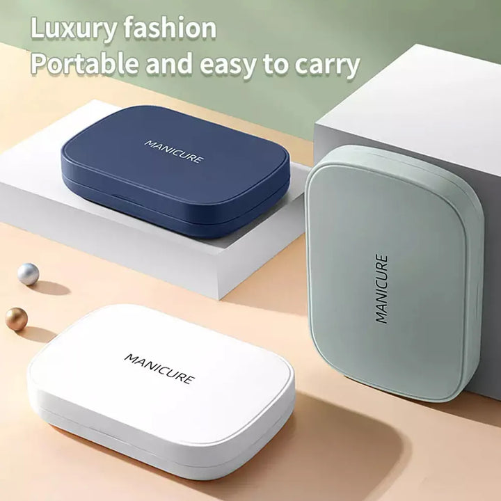 Stornfield | LuxNails | Professional Stainless Steel Manicure and Pedicure Set | Portable & Multifunctional | Luxurious Storage Box