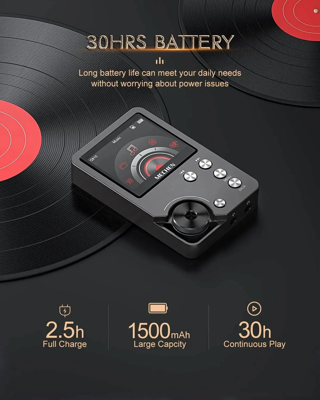 Stornfield | HiFi MP3 Player MECHEN-M30 – Premium Lossless Audio with 64GB Memory Card, Supports up to 256GB