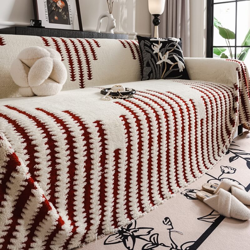Homely Plush Sofa Cozy Anti-scratch Full Coverage Couch Cover | Stornfield