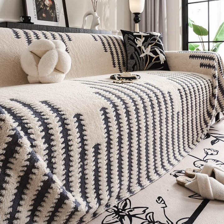 Homely Plush Sofa Cozy Anti-scratch Full Coverage Couch Cover | Stornfield