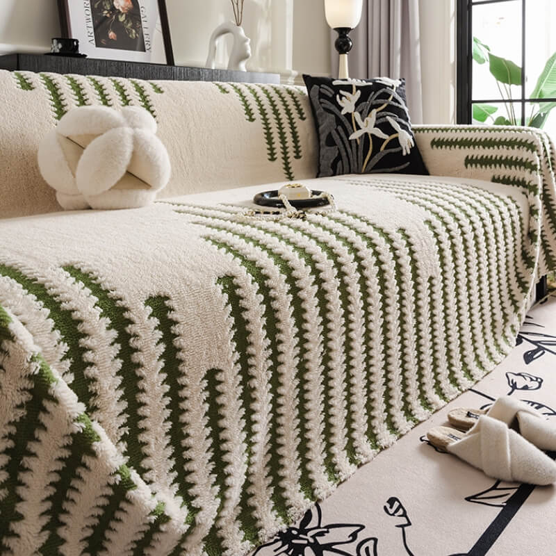 Homely Plush Sofa Cozy Anti-scratch Full Coverage Couch Cover | Stornfield