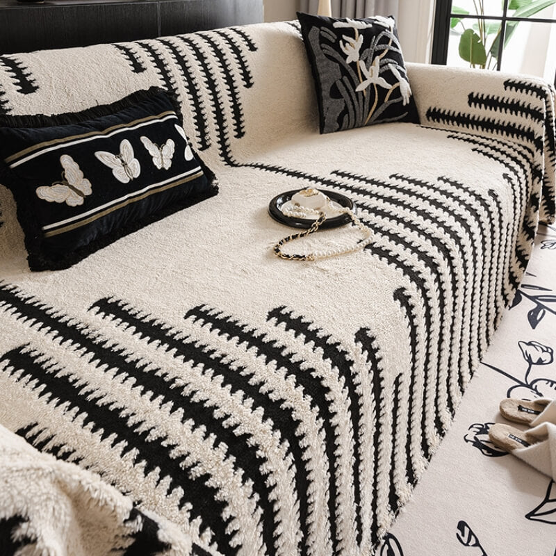 Homely Plush Sofa Cozy Anti-scratch Full Coverage Couch Cover | Stornfield