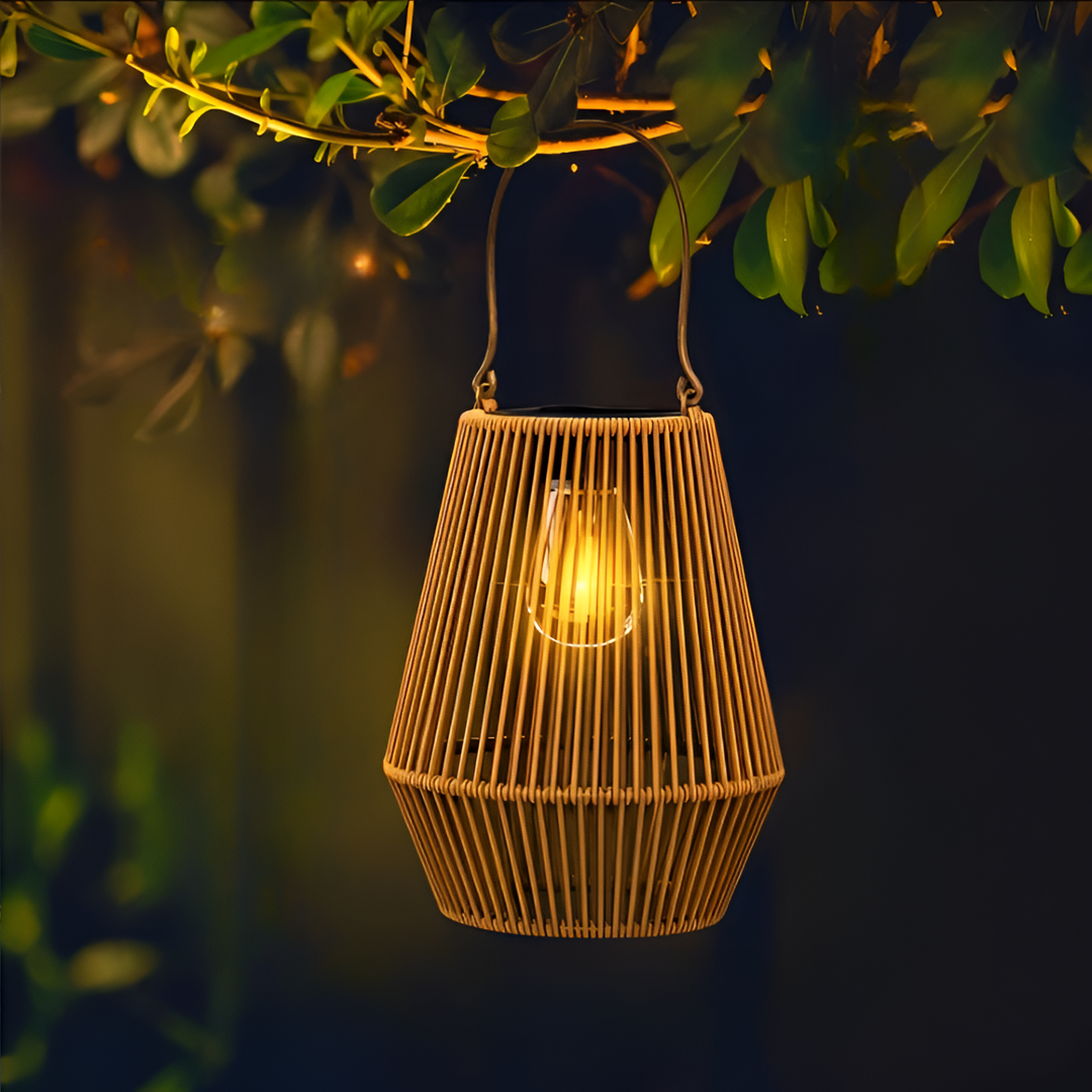 Stornfield | Luminara Natural Light Solar Bamboo Lamp | Handwoven & Weatherproof | 12 hrs. Lighting Duration | Natural Design