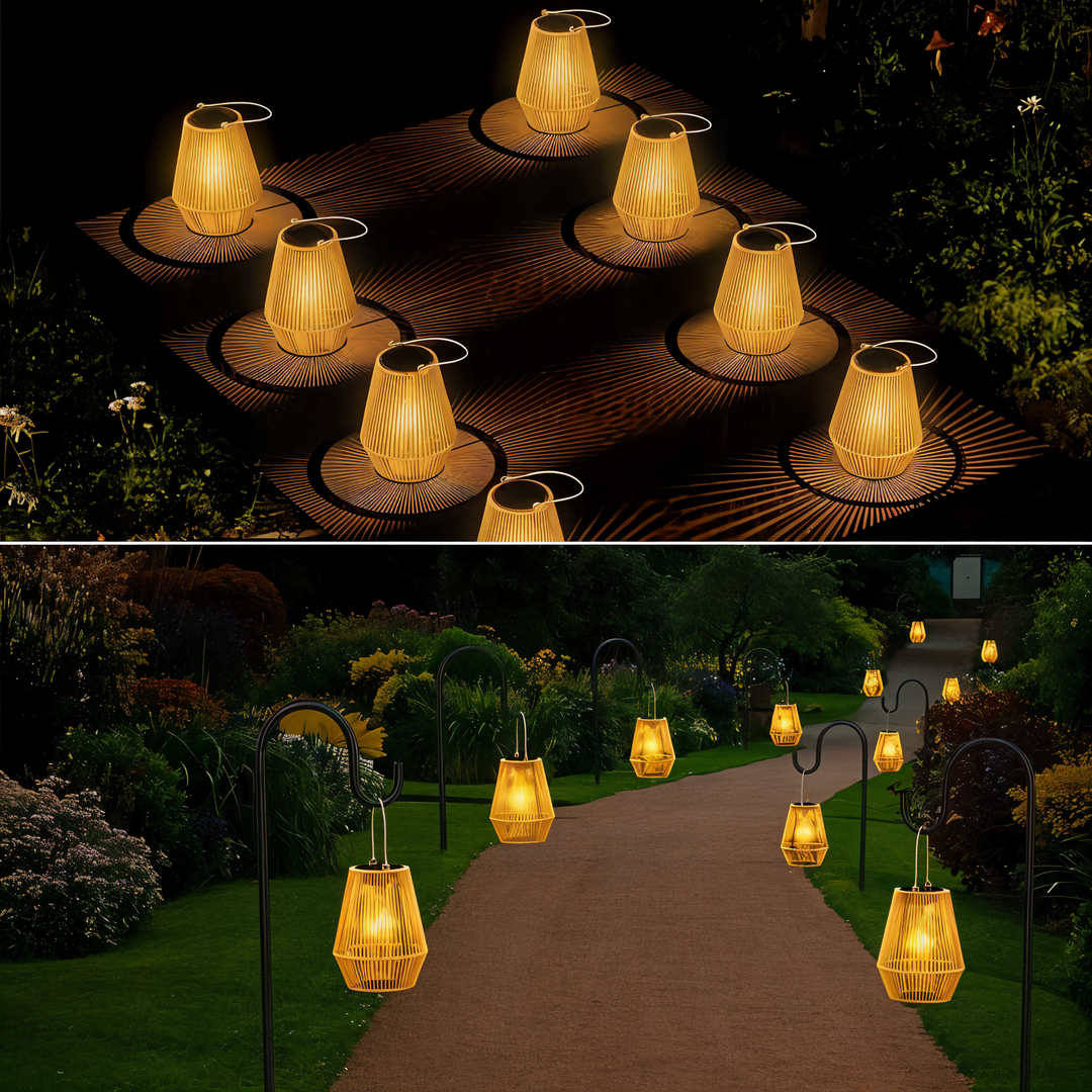 Stornfield | Luminara Natural Light Solar Bamboo Lamp | Handwoven & Weatherproof | 12 hrs. Lighting Duration | Natural Design