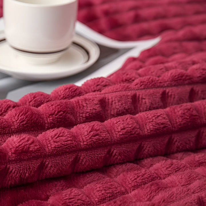 Stornfield | EliteWave Plaid - Ultra-soft Coral Structured Fleece Throw