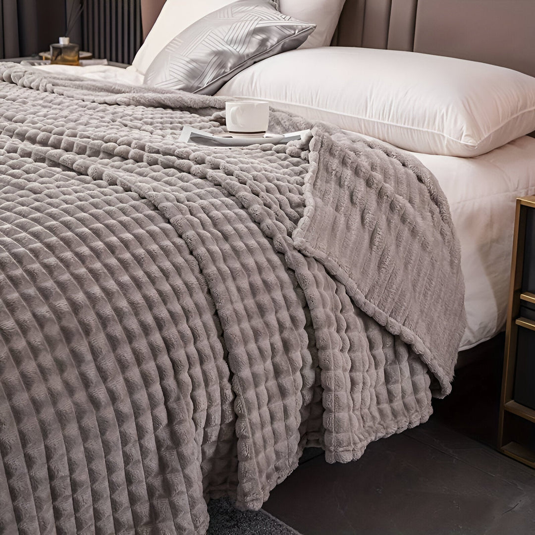 Stornfield | EliteWave Plaid - Ultra-soft Coral Structured Fleece Throw