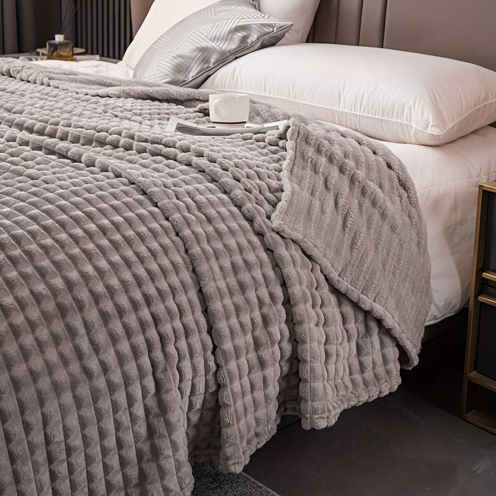 Stornfield | EliteWave Plaid - Ultra-soft Coral Structured Fleece Throw